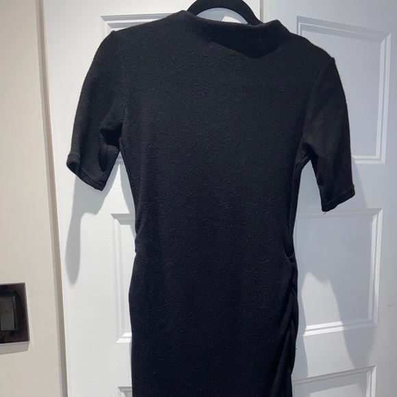 Black Knit Funnel Neck Maternity Sweater Dress - Picture 3 of 5